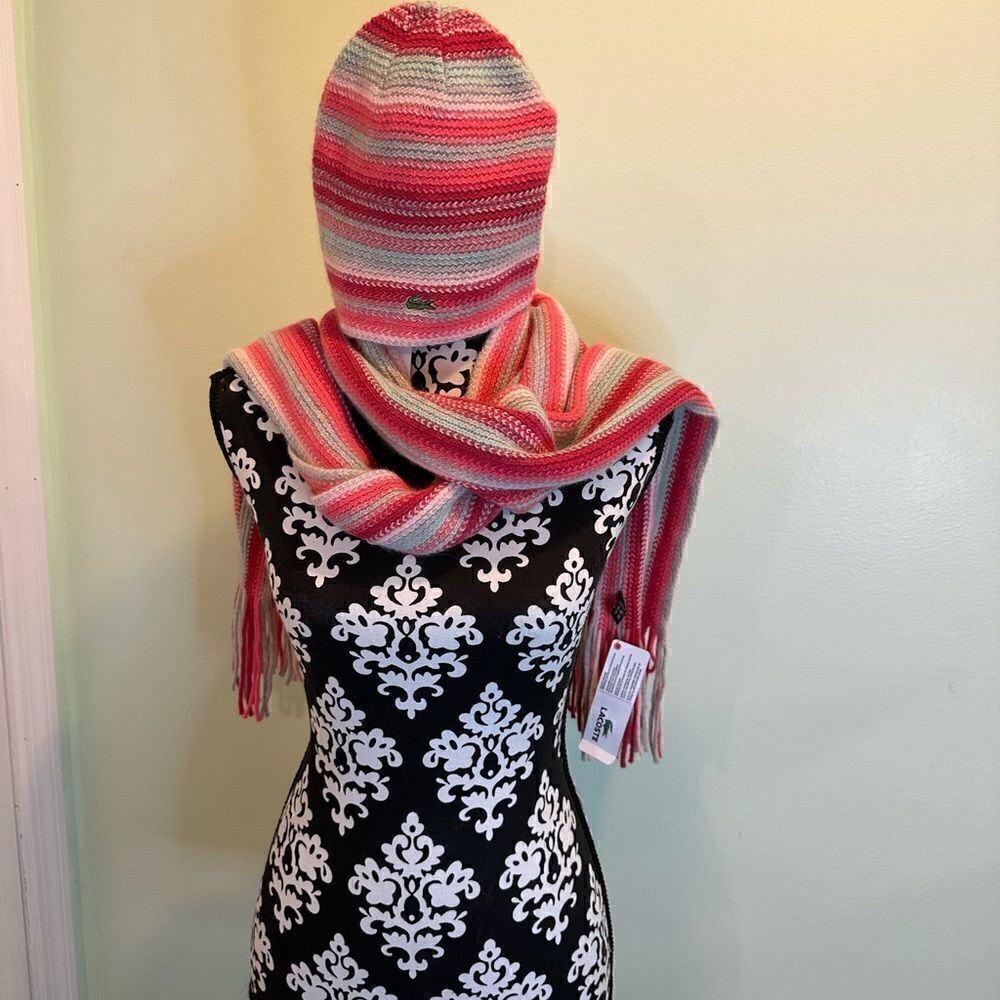 NWT Lacoste Hat & Scarf set. - Picture 1 of 5